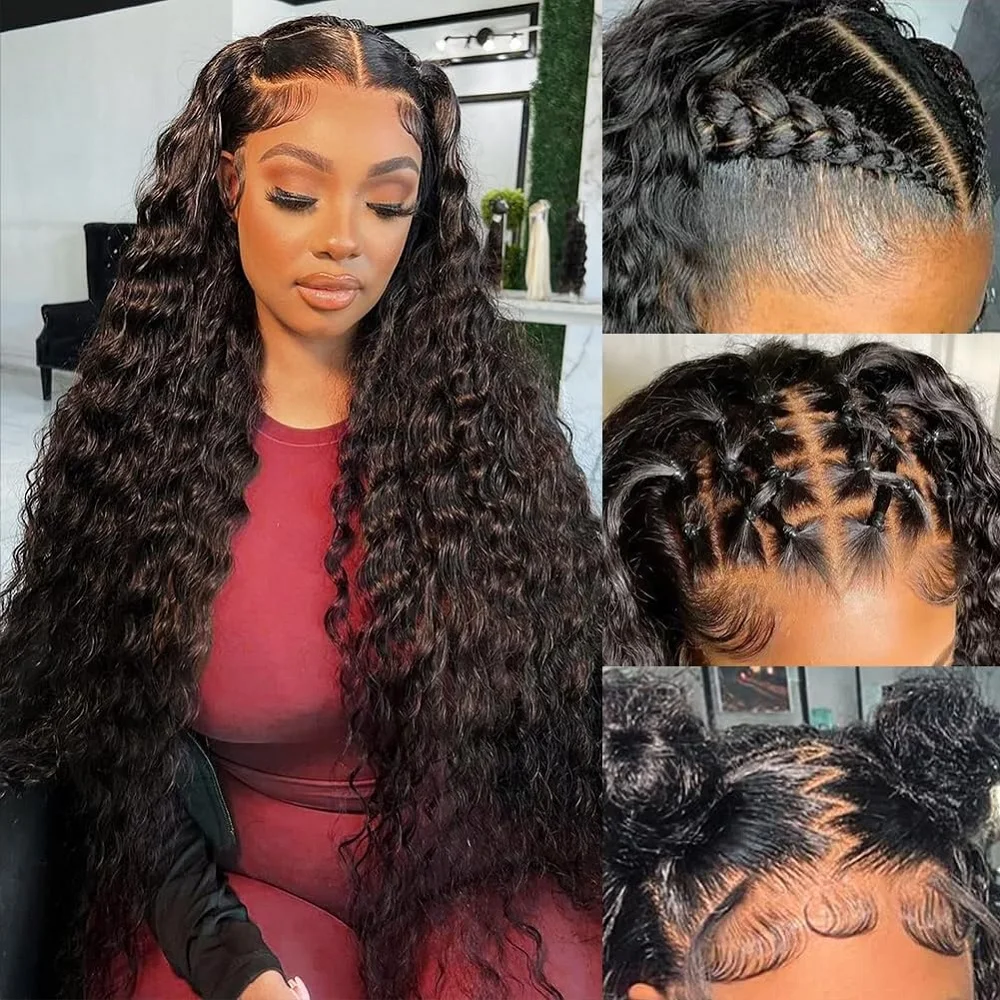 

Lace Front Wigs Human Hair 180% Density 13x4 Water Wave HD Transparent Lace Frontal Wig For Black Women Glueless Wigs