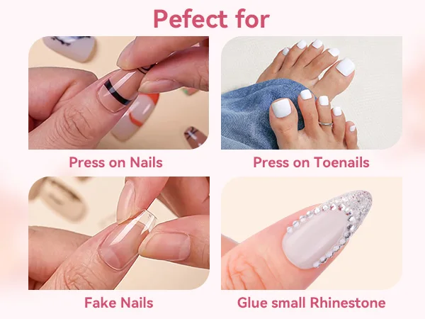 Makartt Hema-Free Semi Solid Nail Glue Strong Air-Dry 20s Fake Nail Tips Adhesive No UV Needed DIY Manicure 10ml Home Salon