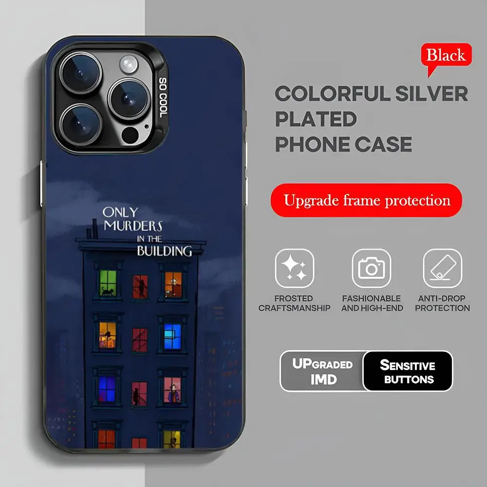 O-Only M-Murders In The B-Building Phone Case 2024 IMD Case لهاتف IPhone 16 15 Pro XR XS 7 8 Plus SE2024 هاتف ملون مقاوم للصدمات F