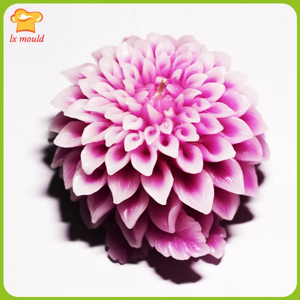 

LXYY 3D Dali Chrysanthemum Silicone Mould Carved Flower Soap Dahlia Decoration Molds Candle