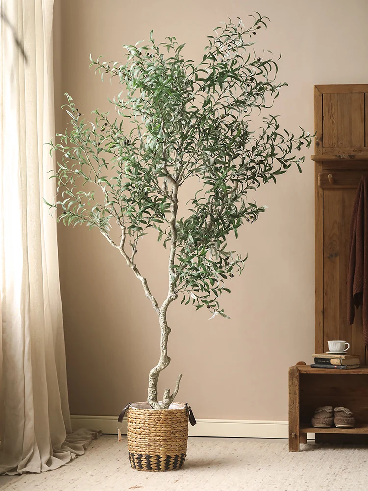 Simulation olive tree fake tree simulation tree green plant landscaping decoration large plant potted plant indoor living room