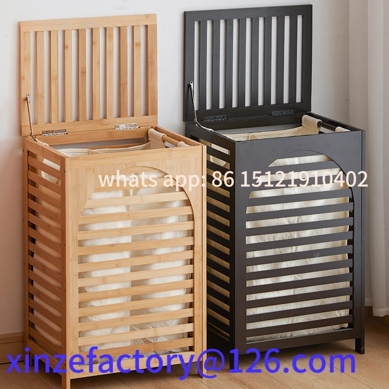

Customizable Large Capacity Foldable Laundry Hamper with Lid Dividers Dirty Clothes Storage