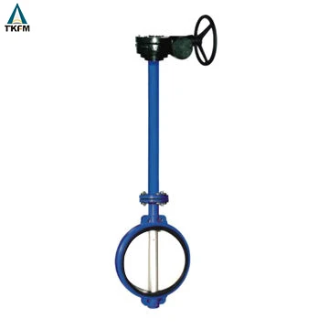 Supplier Pn 10 Wafer Type Casting Iron Extension Long Stem Gearbox butterfly Valve with Spindle