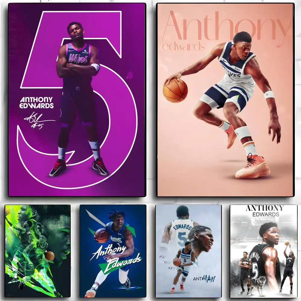 Basketball A-Anthony E-Edwards Poster Wall art print art suitable for living room bedroom bar parlor home decor gift