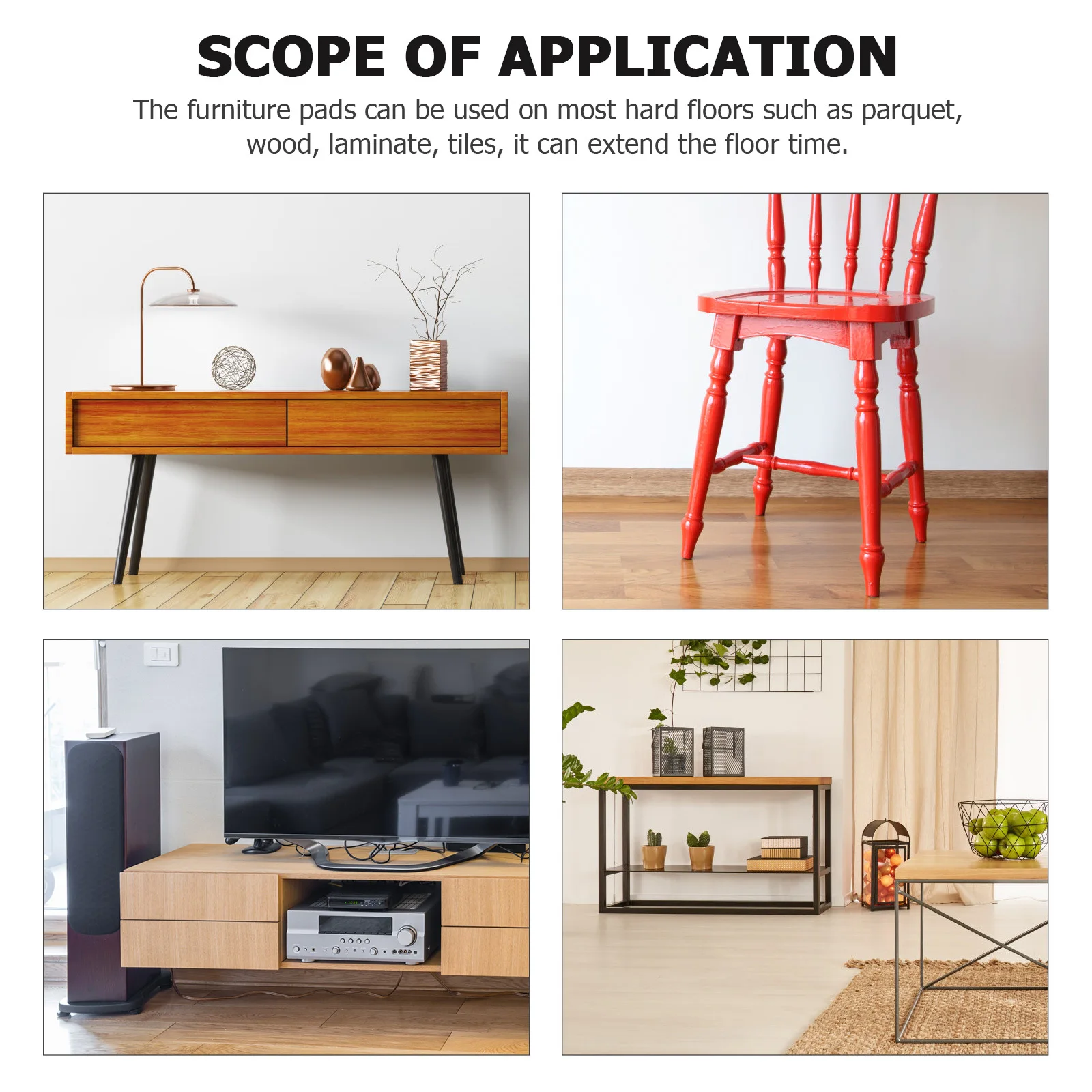 

100Pcs Non Slip Furniture Pads Self Adhesive Chair Feet Pads Floor Protectors Furniture Grippers for Wood Laminate Tiles