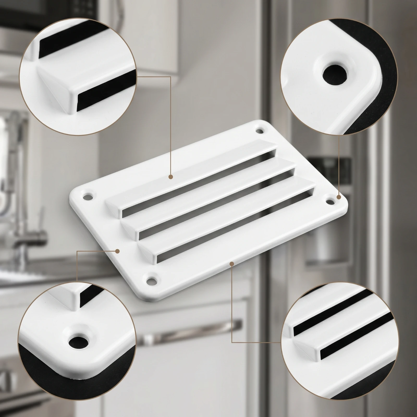 Vent Louver Plate Nylon Slatted Vent Cover Ventilation Grille Flat Louver Grille Long-Lasting for Boat, RV