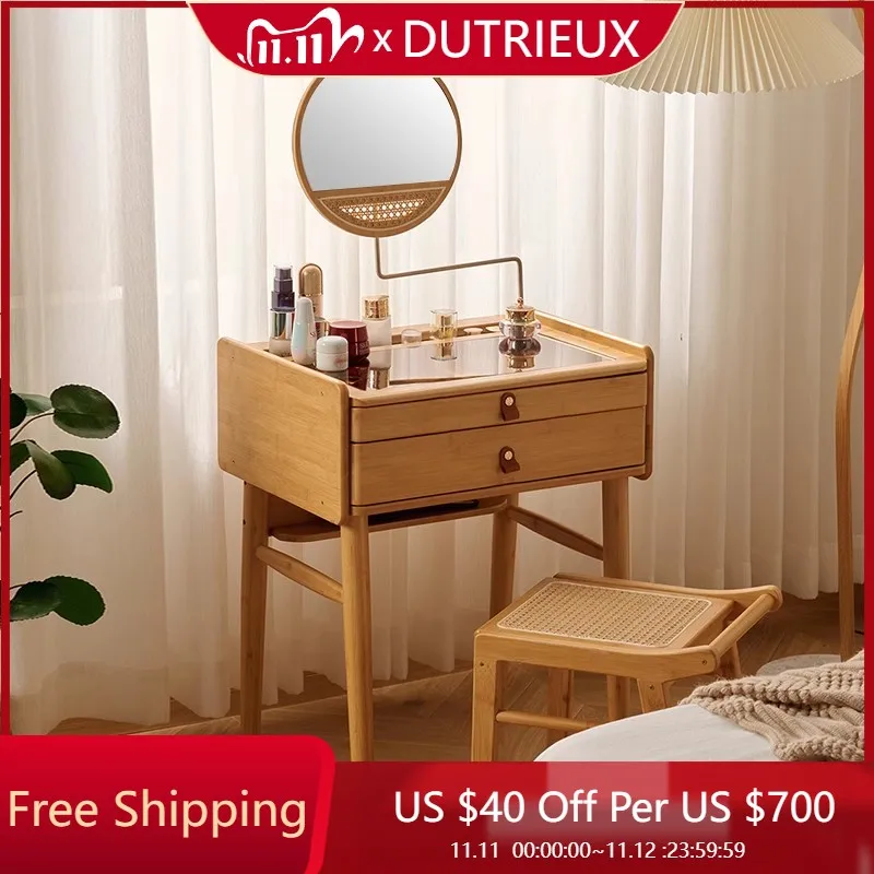 

Storage Small Vanity Table Bedside Drawers Makeup Mirror Dressing Table Cosmetics Cheap Corner Penteadeira Trendy Furniture