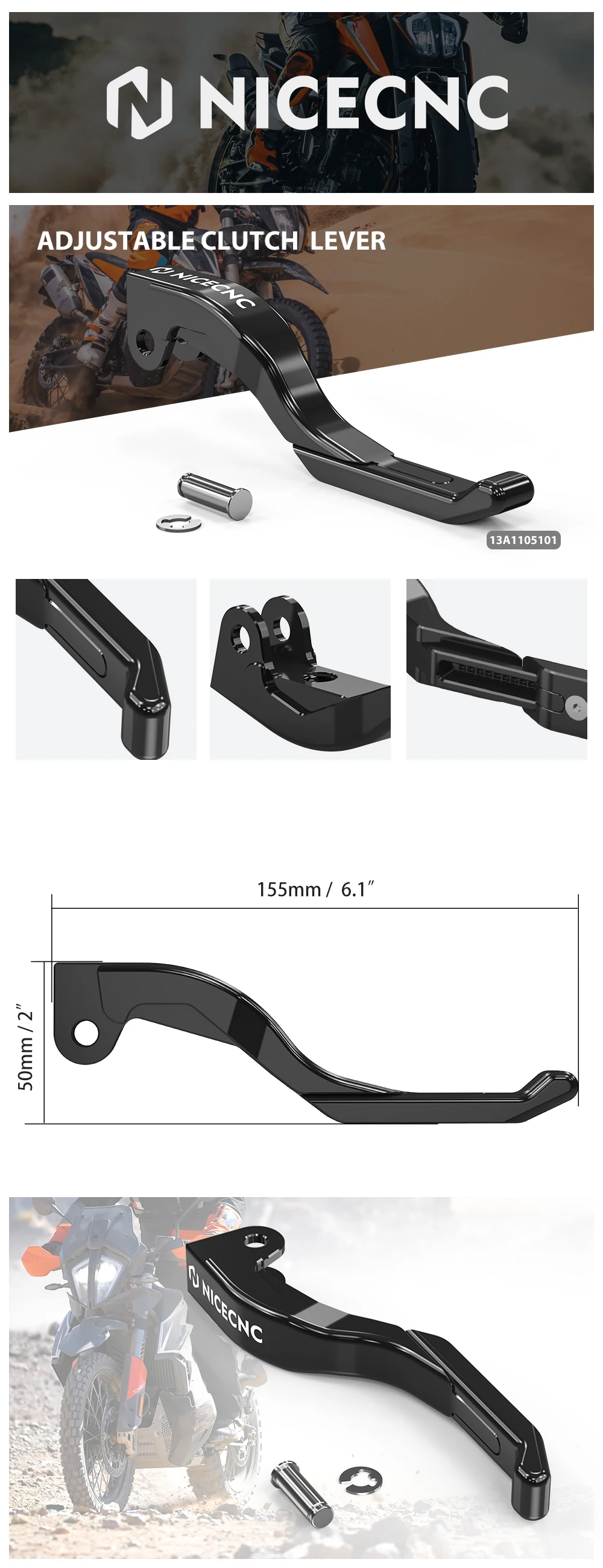 Für Husqvarna Norden 901 2022–2025 KTM 790 Adventure 2019–2025 890 Adventure/R 2021–2025, verstellbarer Bremshebel, Kupplungshebel – Detail 2