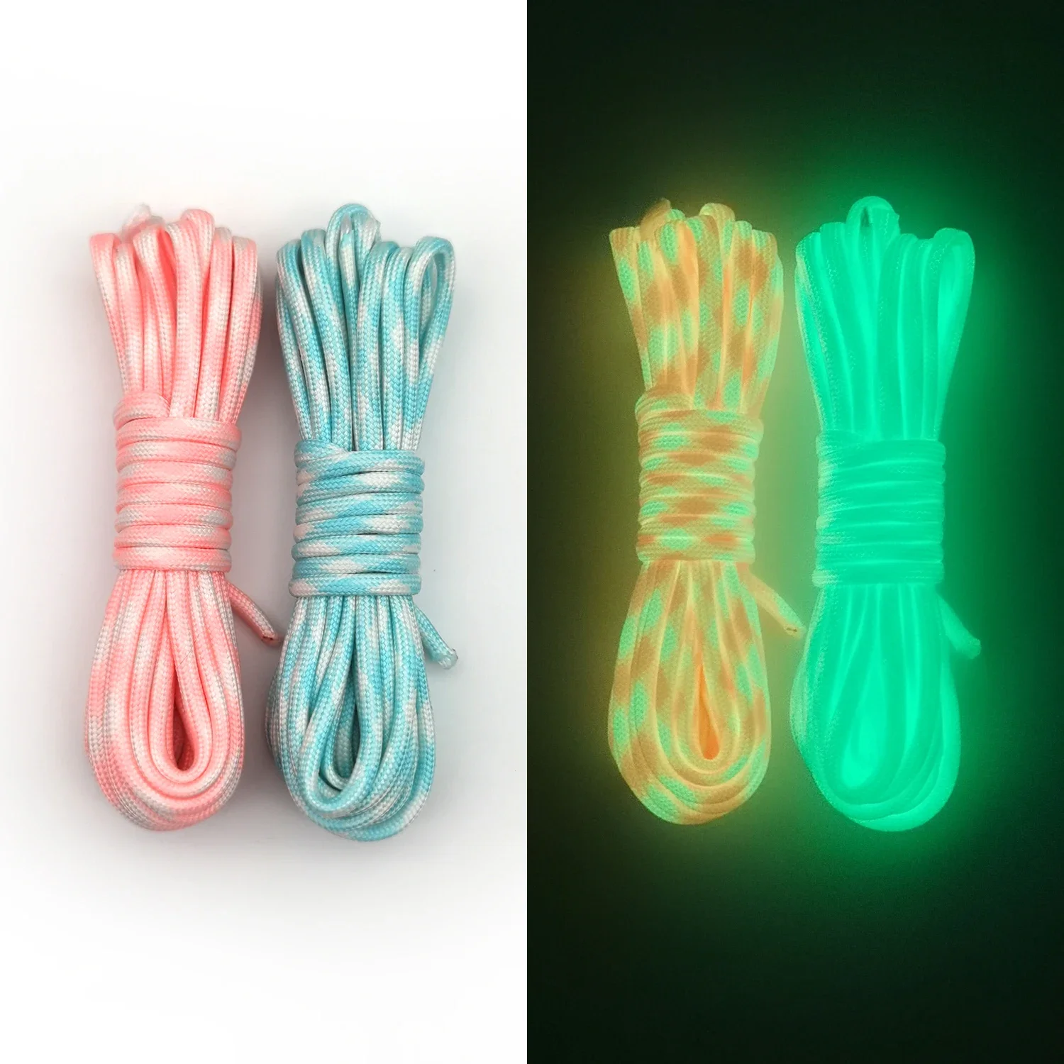 Paracord luminoso de 4mm, 5m/10m/20m, 7 núcleos, equipamento de acampamento ao ar livre, corda de emergência, pulseira trançada, barraca ao ar livre
