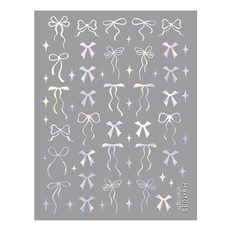 1 pz 5D giapponese mini fiocco adesivi per nail art moda nastro bianco nero autoadesivo decorazione per unghie decalcomanie accessori per unghie fai da te