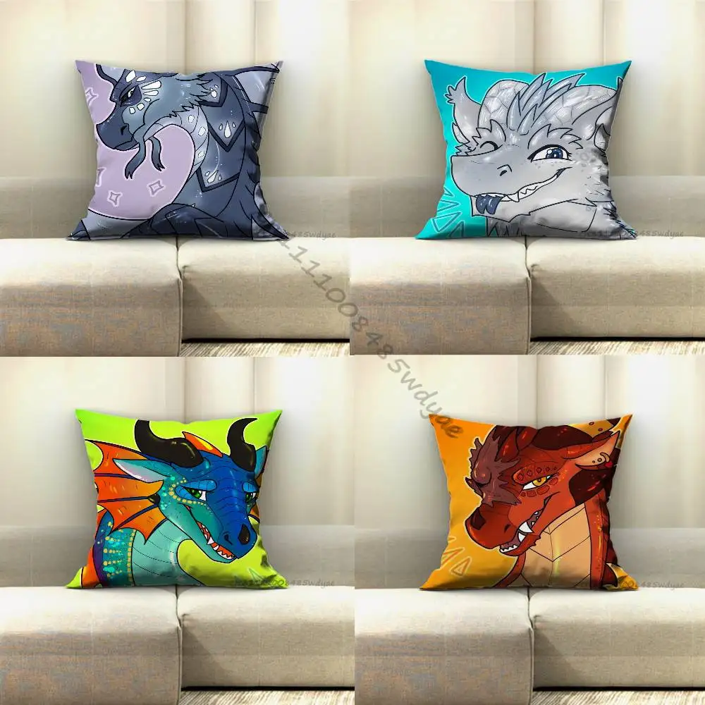 W-Wings of F-Fire Dragon  Pillow Case For Home Bedroom Car Office Decoration Living Room Sofa Cushion Cover Suitable