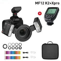MF12/MF12 K2 Macro Flash Speedlite 2.4G Wireless Control TTL/M Mode Built-in Lithium Battery for Nikon Sony Canon Fuji Olympus
