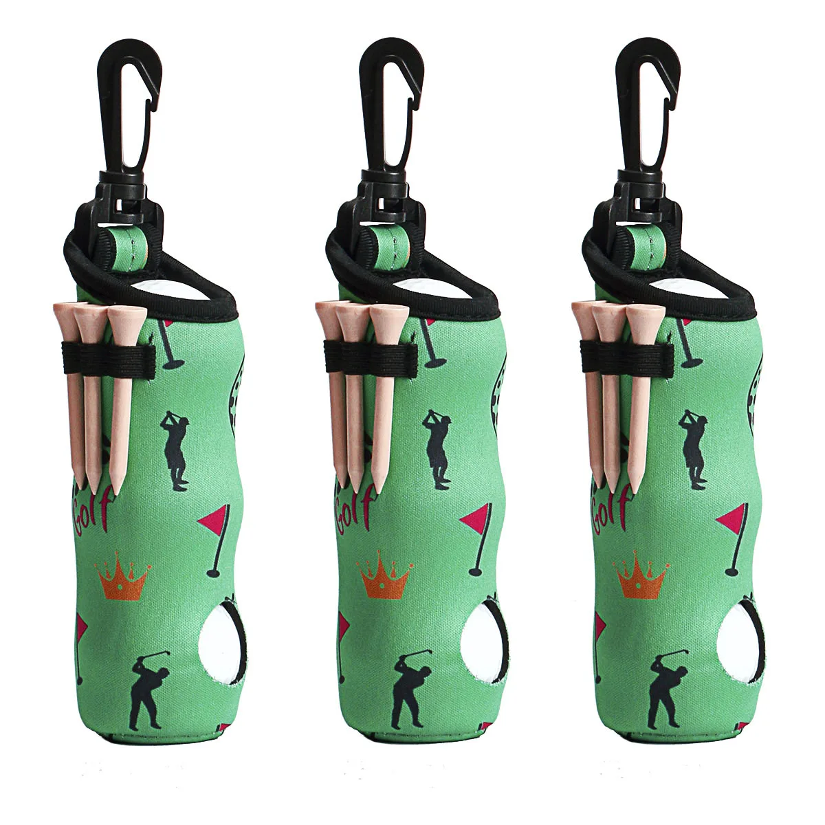 New Golf Tee Holder Golf Ball Carry Bag Pouch Golf Ball Holder Keychain Belt Clip Golf Gifts Accessories