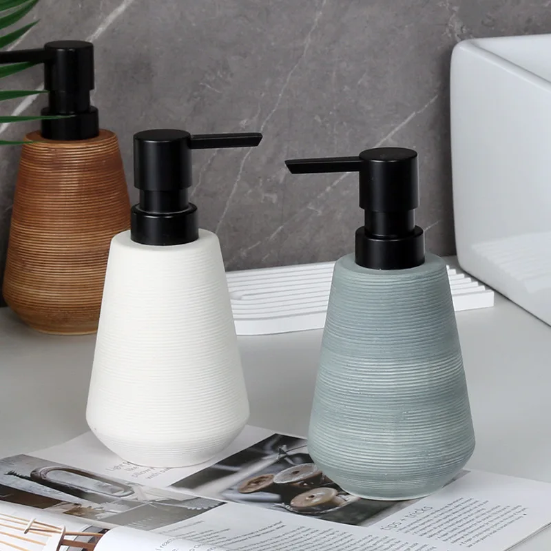 

bathroom supplies shower shampoo dispenser Ceramic lotion bottle Simple hand sanitizer press bottle Separate bottles