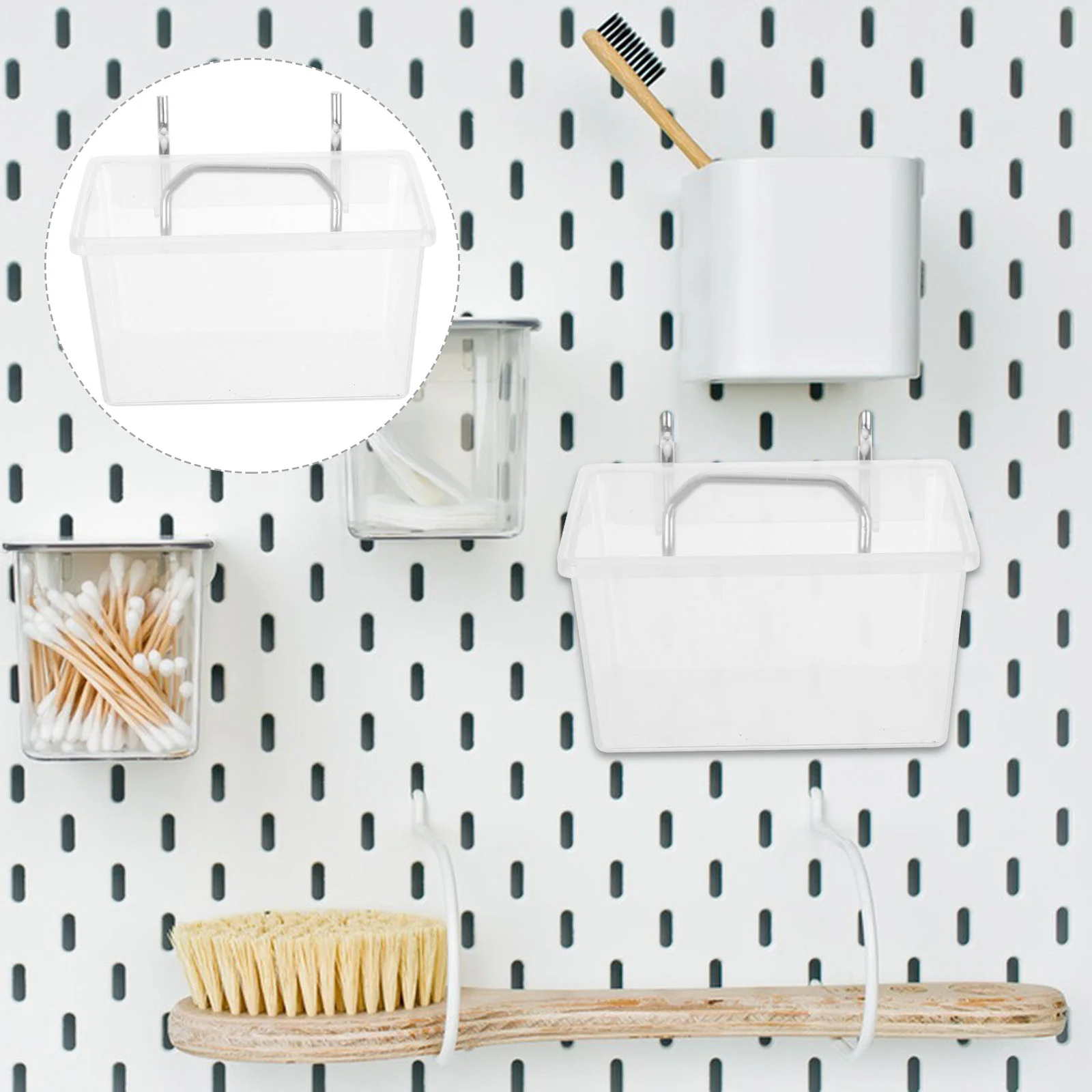 

Hardware Storage Box Parts Bins Accessories Peg Board Pegboard Hook Baskets Nail and Screw Organizers Tool