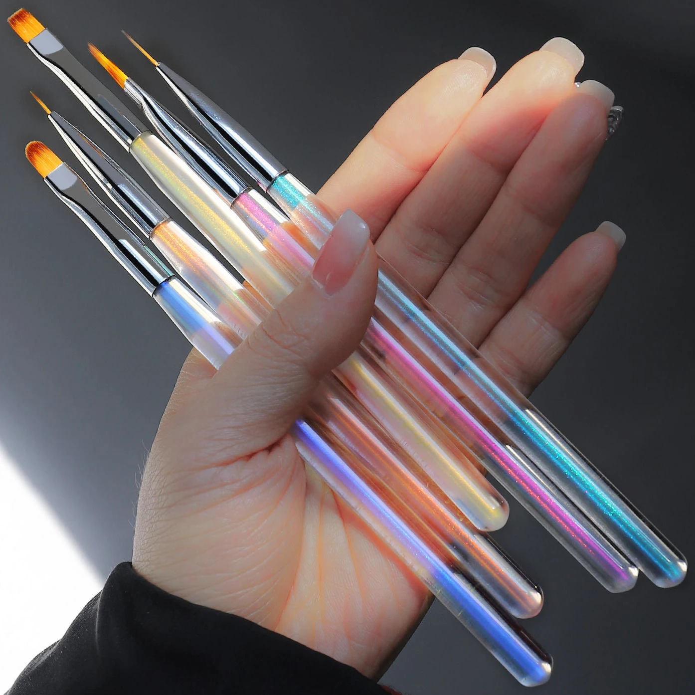 

Ice Transparent Nail Art Brushes Aurora Dreamy Painting Pen Sweep Pen Set Drawing Line Painting Flower Universal Manicure Tools