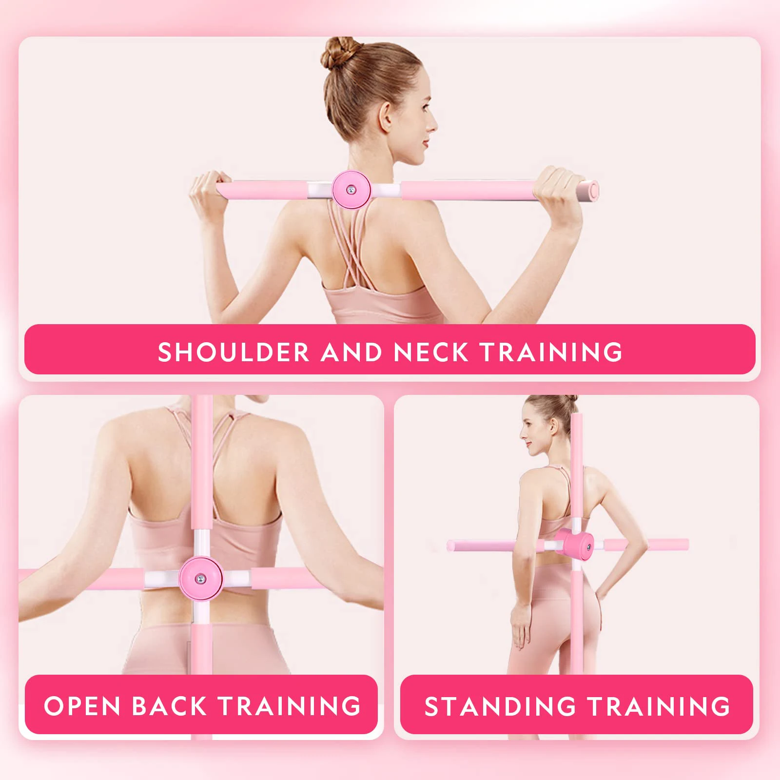 Flexibility Stretching Sticks Self-Locking Body Bar Posture Corre Strong Reliable Retractable Foam Steel Pipe Posture Yoga Stick