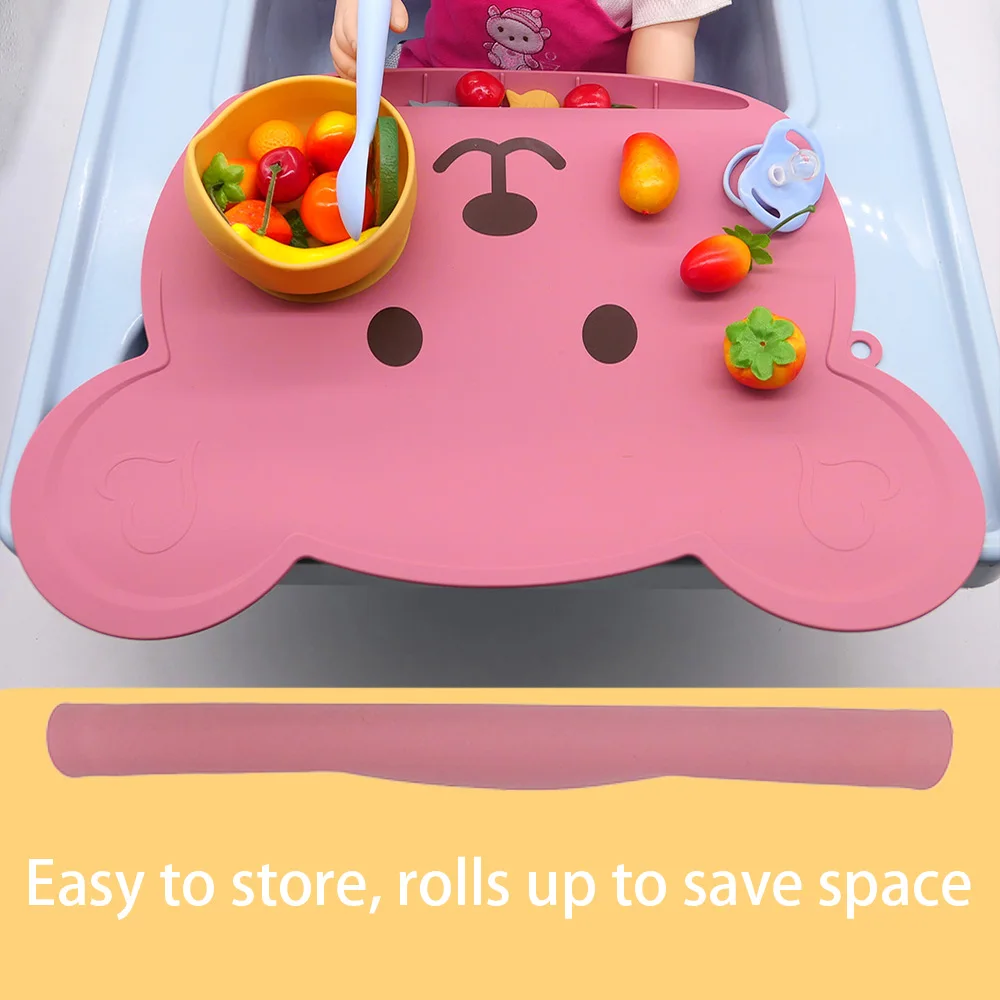 Silicone Placemats for High Chairs - Easy to Clean Baby Feeding Mat Gift for Boys & Girls Suitable for Infants