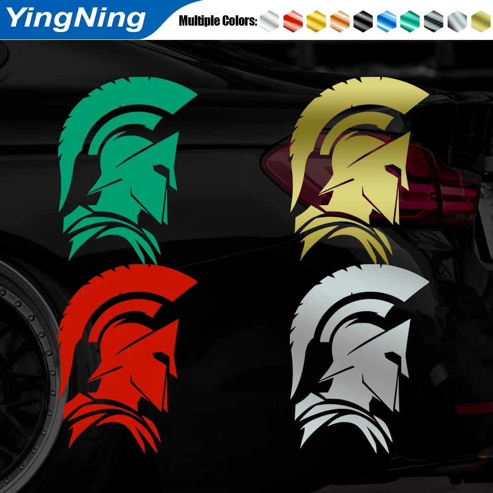 Spartan Helmet Car Sticker Waterproof Vinyl Decal 3D Reflective Holographic Gladiator Warrior Logo for Window Bumper Laptop