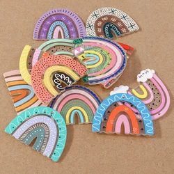 10pcs Colorful Acrylic Rainbow Charms for Jewelry Making Bohemian Charms Pendants DIY  Necklace Earrings Keychain Accessories