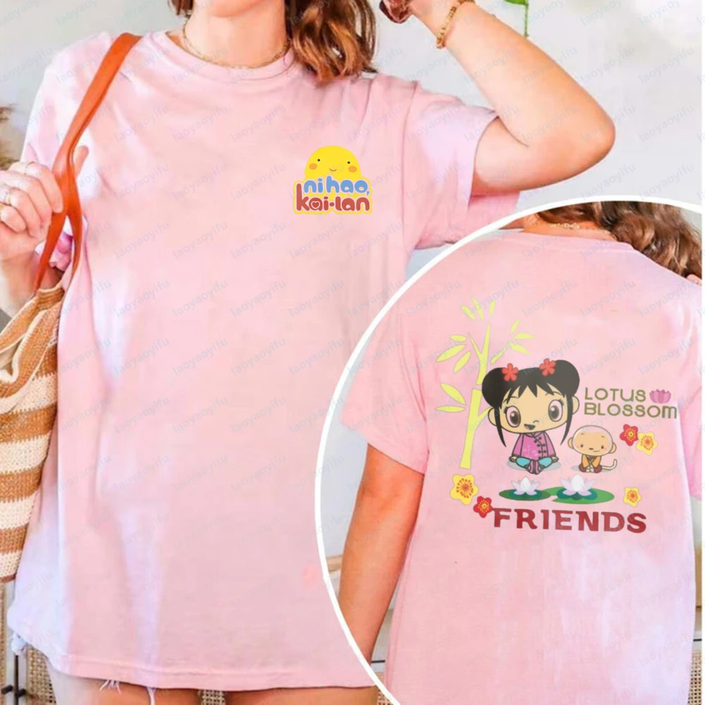 Camiseta de algodón unisex con estampado de dibujos animados Ni Hao Kai-Lan para mujer, ropa informal de verano, camisetas de manga corta, camiseta de moda urbana