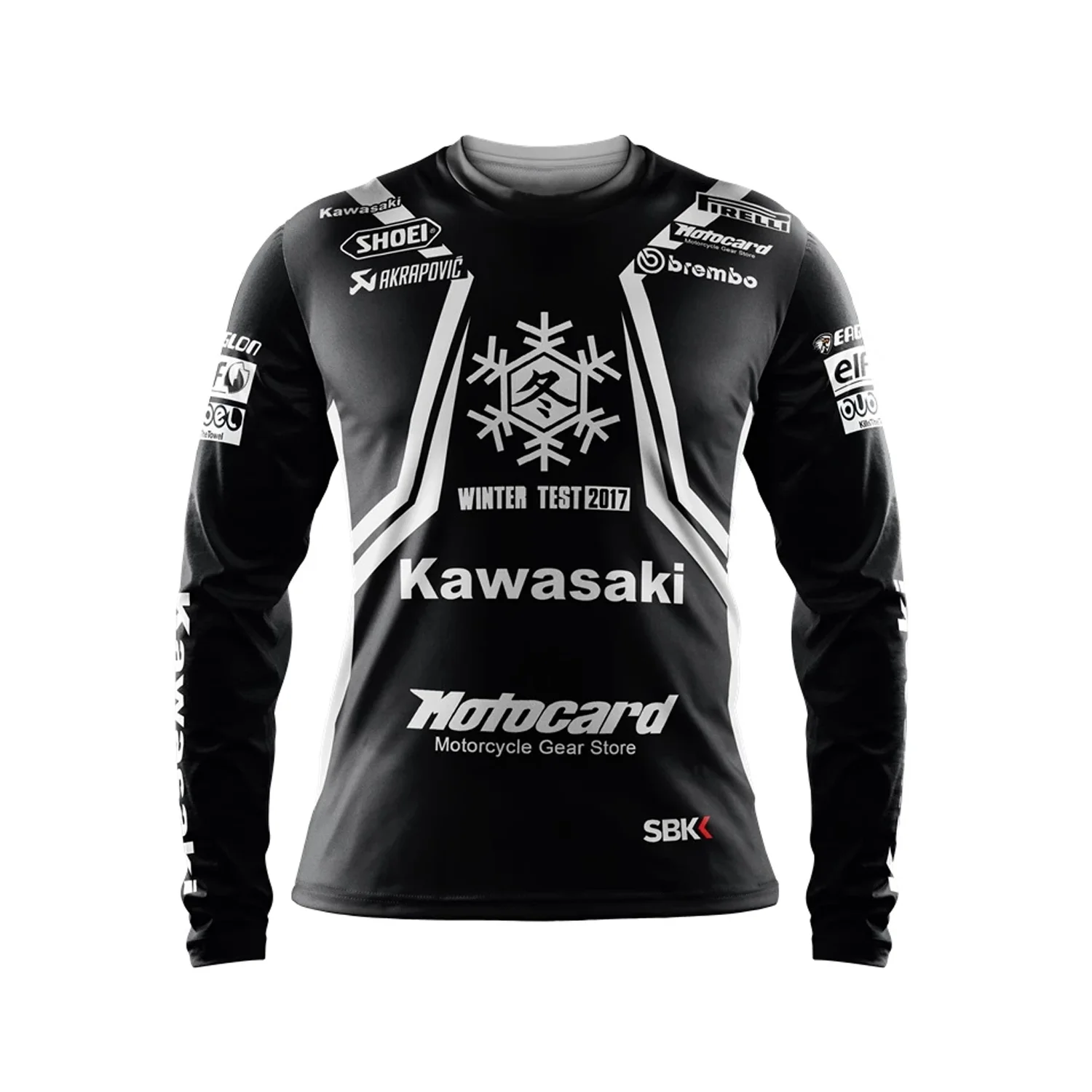 

2017 Kawasaki Winter Racing Rar Long Sleeve T-shirt Newest Outdoor Summer Classic Tee Adults Loose Exercise Motorcycle Jersey