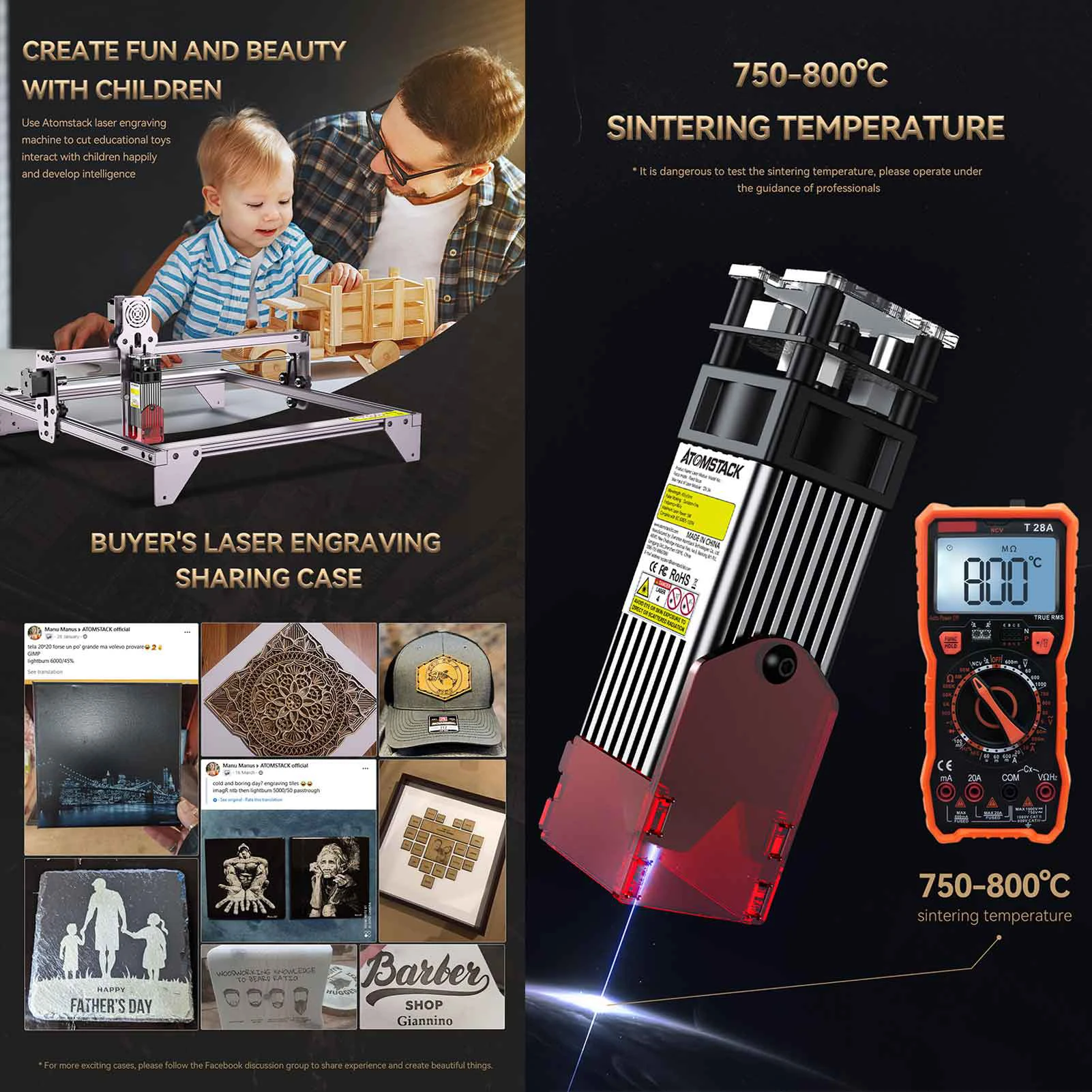 ATOMSTACK A5 Pro Incisore Laser 40W Macchina da Taglio per Incisione Laser per Legno Metallo 410x400mm Ampia compatibilità US