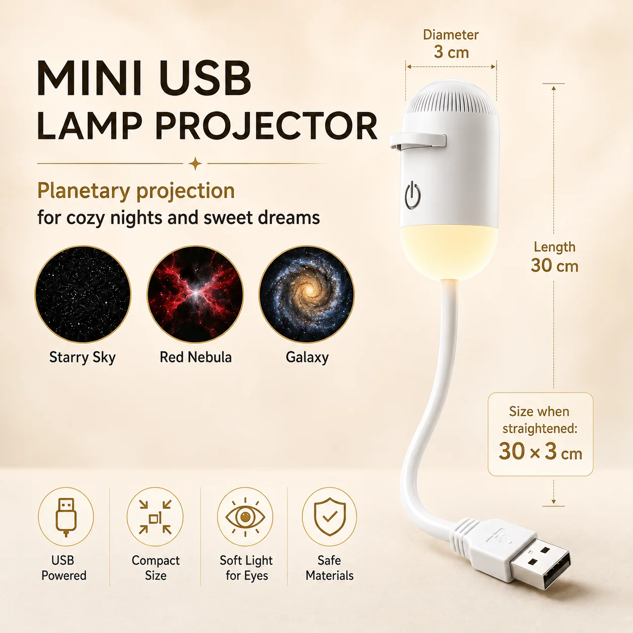 LED Mini Starry Sky Projection Light, 2-in-1 Projector and Night Light, Starry Sky Environment Light, Children's Gift