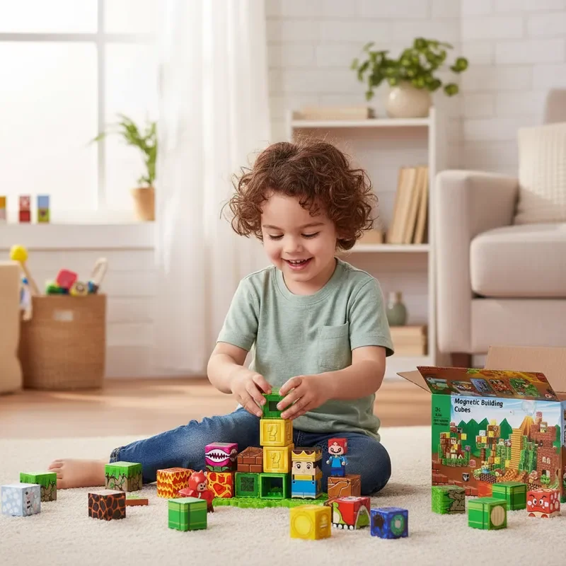 60PCS Magnetic Blocks Castle Building Set 3D Creative DIY STEM Toys For Kids King Theme Construction Play Educational Gift