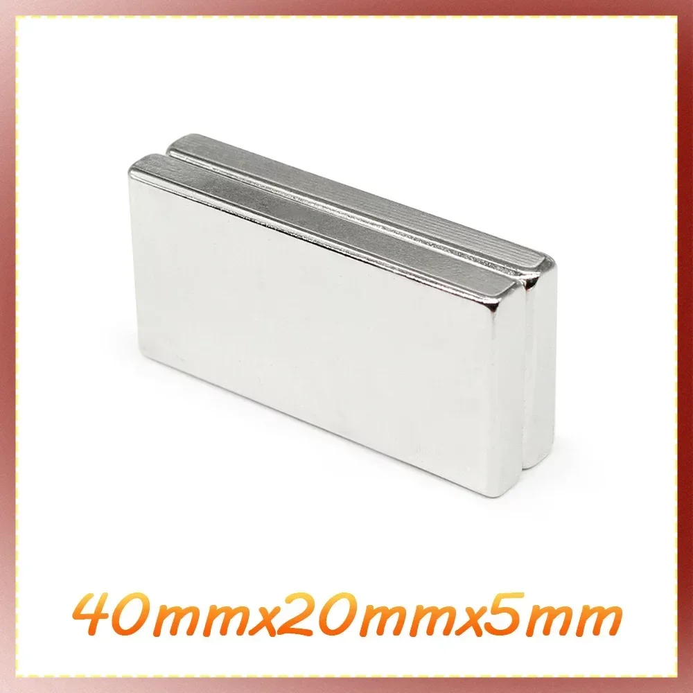 

1/2/5/10PCS 40x20x5mm Quadrate Rare Earth Neodymium Magnet N35 Block Strong Powerful Magnets Permanent Magnet