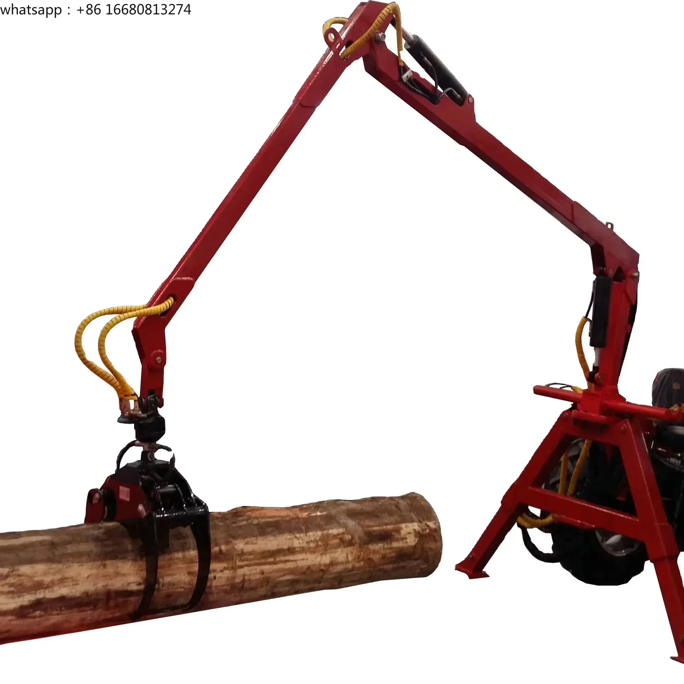 Rima Out reach Tractor Timber Crane log crane with grapple forest machinery factory on sale