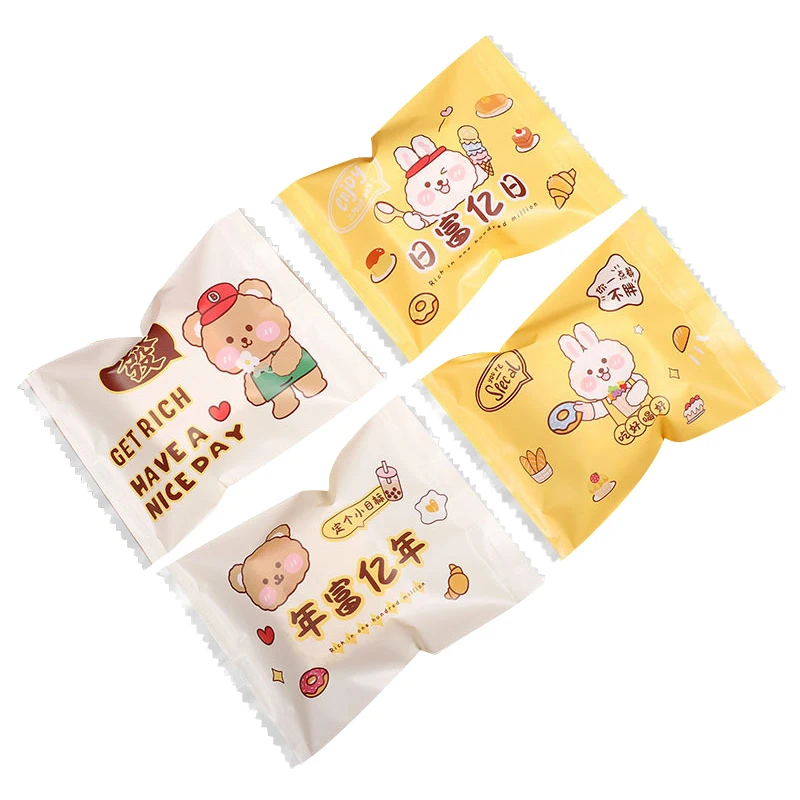 100Pcs/pack Cookie Pouches Snowflake Crisp Packaging Bag Handmade Plastic Nougat Candy Packing Bags Transparent Sealing Bag