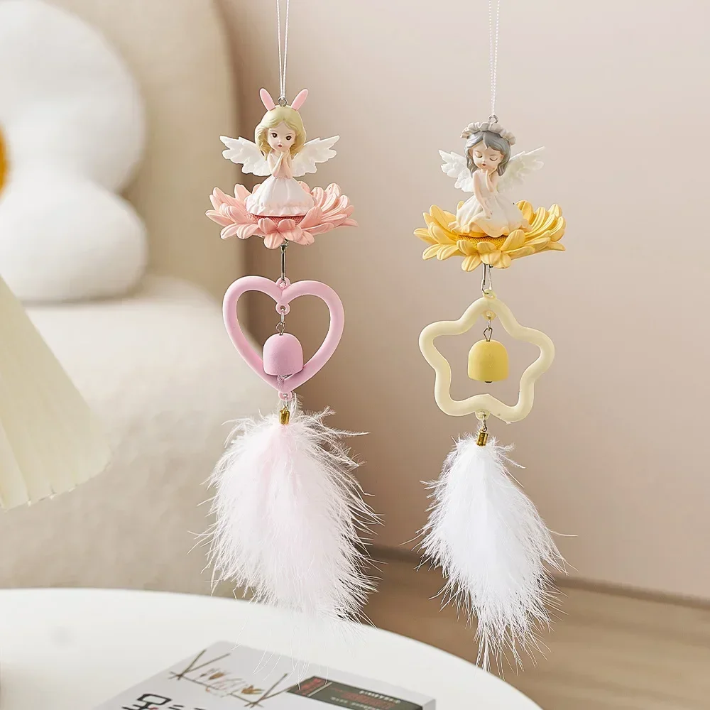 Cute Wall Decor Window Wind Chimes Car Decor Angel Wind Chime Kawaii Crafts Hanging Drop Ornament Home Garden Decoration Gift