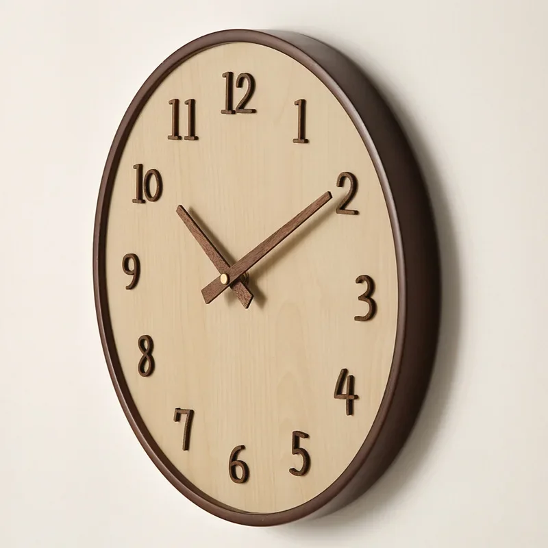 Silent Wall Clock Simple Round Wall Clock Japanese Style Aesthetic Household Hanging Clocks Living Room Decoration Accessories