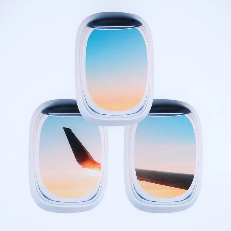 

3Pcs 3D Combination Porthole Wall Sticker PVC Waterproof Decorative Mural for Home Office Store Window Glass Door Surface Easy