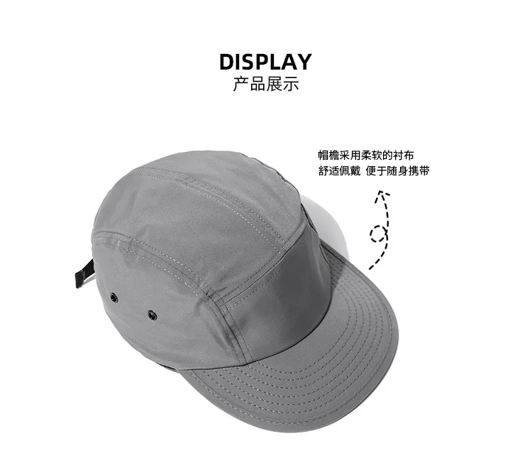 Baseballkappe für Herren und Damen, Trucker-5-Panel-Mütze, unstrukturierte Snapback, leicht, für alle Sportarten, zum Laufen, Wandern, Tennis – Detail 3