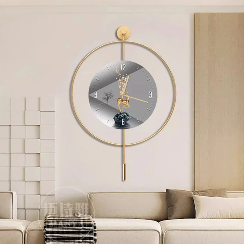 Interior Korean Clock Wall Kitchen Modern Metal Wall Art Bathroom Aesthetic Wall Watch Bedrooms Horloge Murale Home Decoration