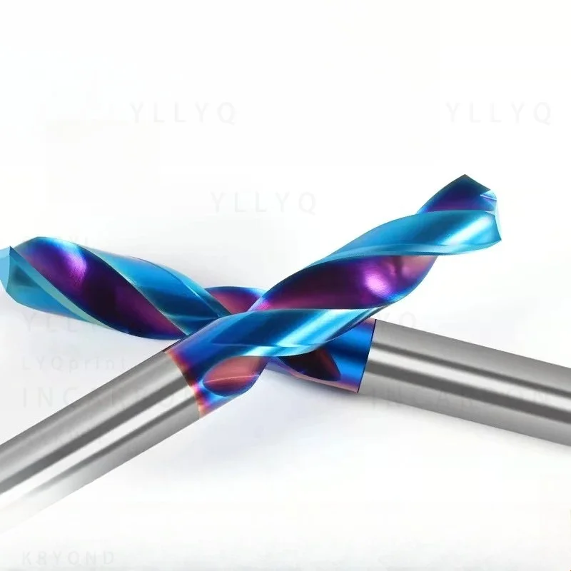 1PCS 120mm/150mm/200mm D15mm-20mm Length Carbide Tungsten Drill Blue-Coating Bits CNC Hole Machining Tool