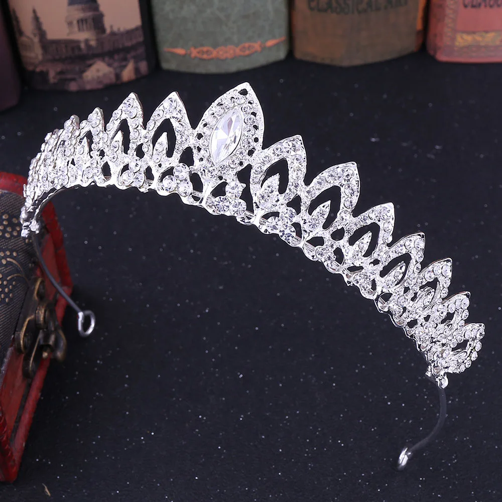 Princess Bride Alloy Silver Color Hair Accessories Headband Hair Crown Headwear Bridal Tiara Ornaments