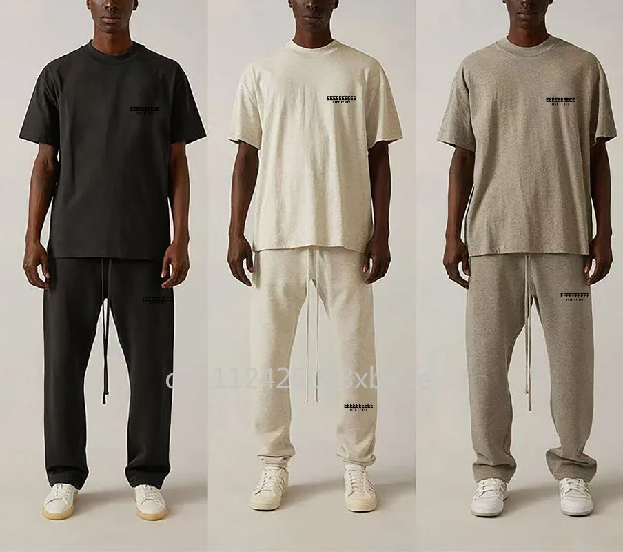 

Комплекты футболок SS22 Double Line: классический дизайн, мужские комплекты с шортами и флокированным буквенным логотипом, дизайнерский бренд, парные оверсайз-комплекты в уличном стиле