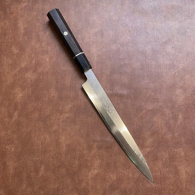 Nóż do sashimi Ostrze z pojedynczą krawędzią Damaszek VG10 Stal Ostry tasak szefa kuchni Krojenie mięsa Sushi Japoński nóż kuchenny Hebanowy uchwyt