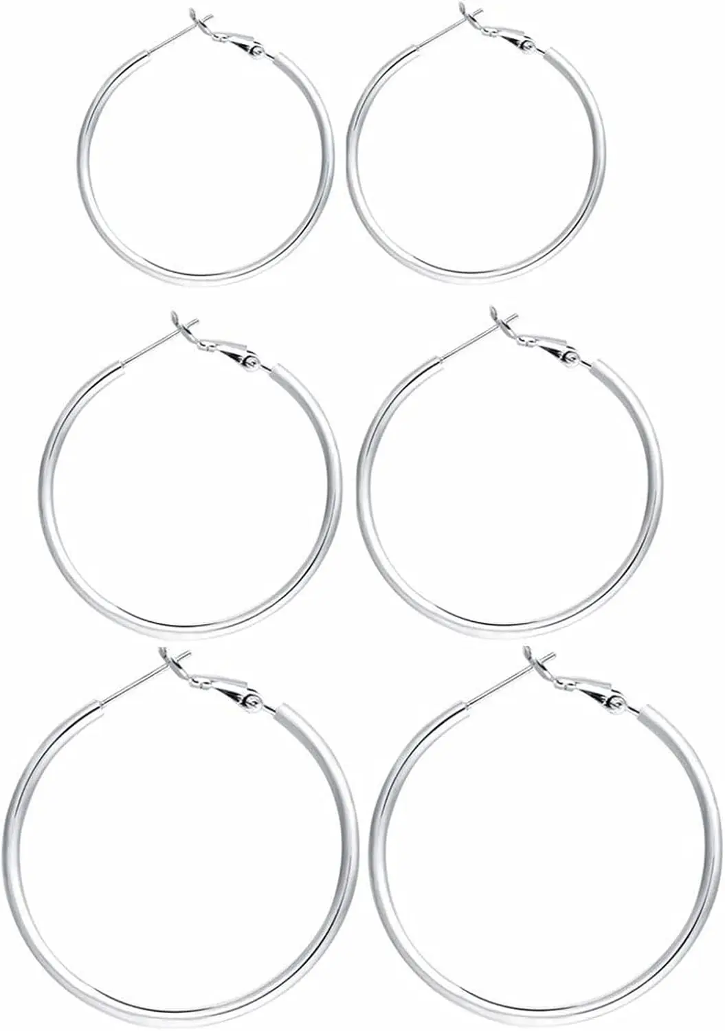 Women's Hoop Earrings 18K Gold Plated Big Hoop Earrings Set for Women 316L Surgical Steel Post Lightweight Hypoallergenic