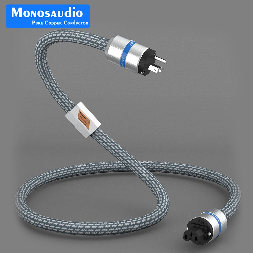 

Monosaudio P902 high-end OFC Copper 10AWG Schuko Power Cable HIFI Extension 5.5Sq Power Wire EU/US Version C15 Female Plug