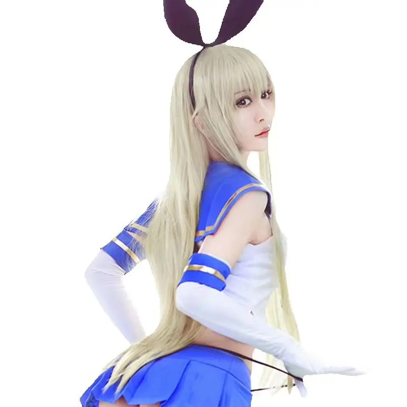 HSIU Shimakaze Cosplay Wig Kantai Collection Costume Play Wigs Halloween Costumes Hair NEW High Quality