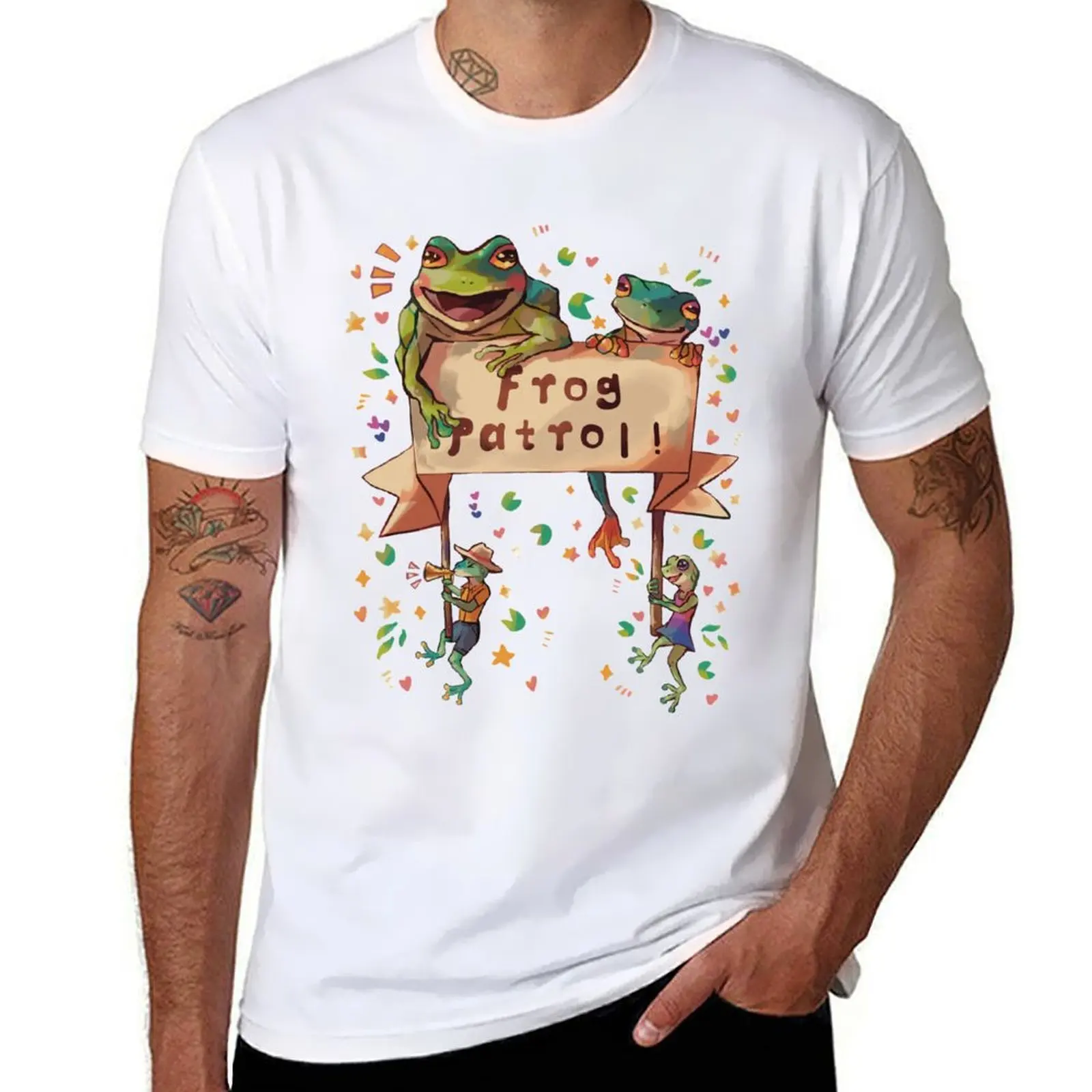 

Frog Patrol! T-Shirt t shirts for man cotton funny t shirts for man pack white T-Shirt