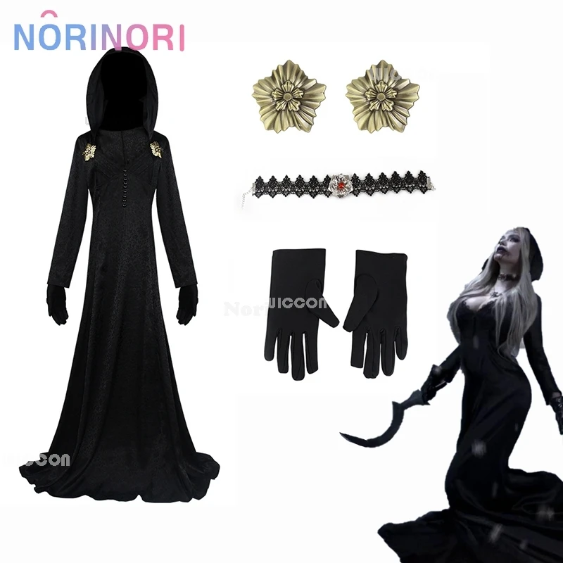 Alcina dimitrescu cosplay traje vestido residente aldeia estilo horror vestido branco feminino halloween mal cosplay assustador outfit