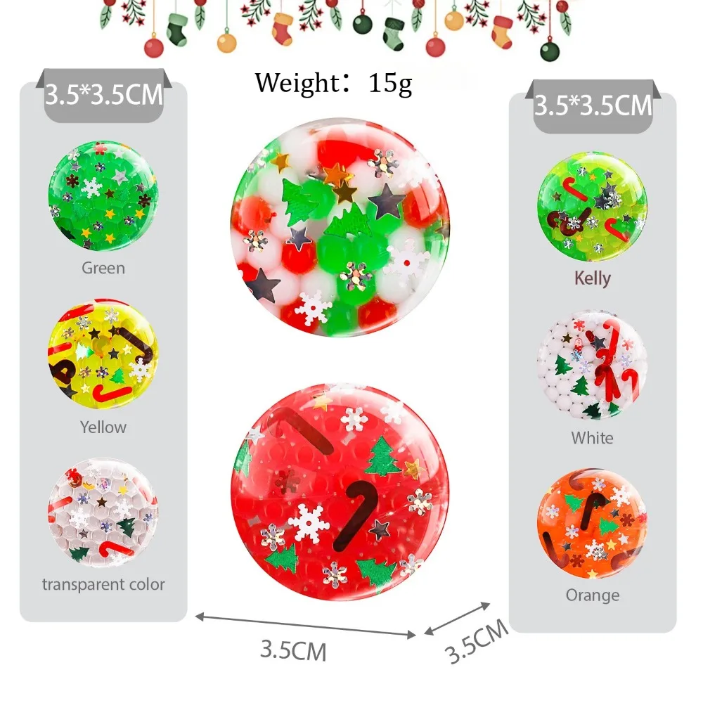 Mini boules anti-Stress de noël de 3.5cm, jouets Squishy, jouets sensoriels pour enfants et adultes, Anti-anxiété, soulagement du Stress, cadeaux de fête