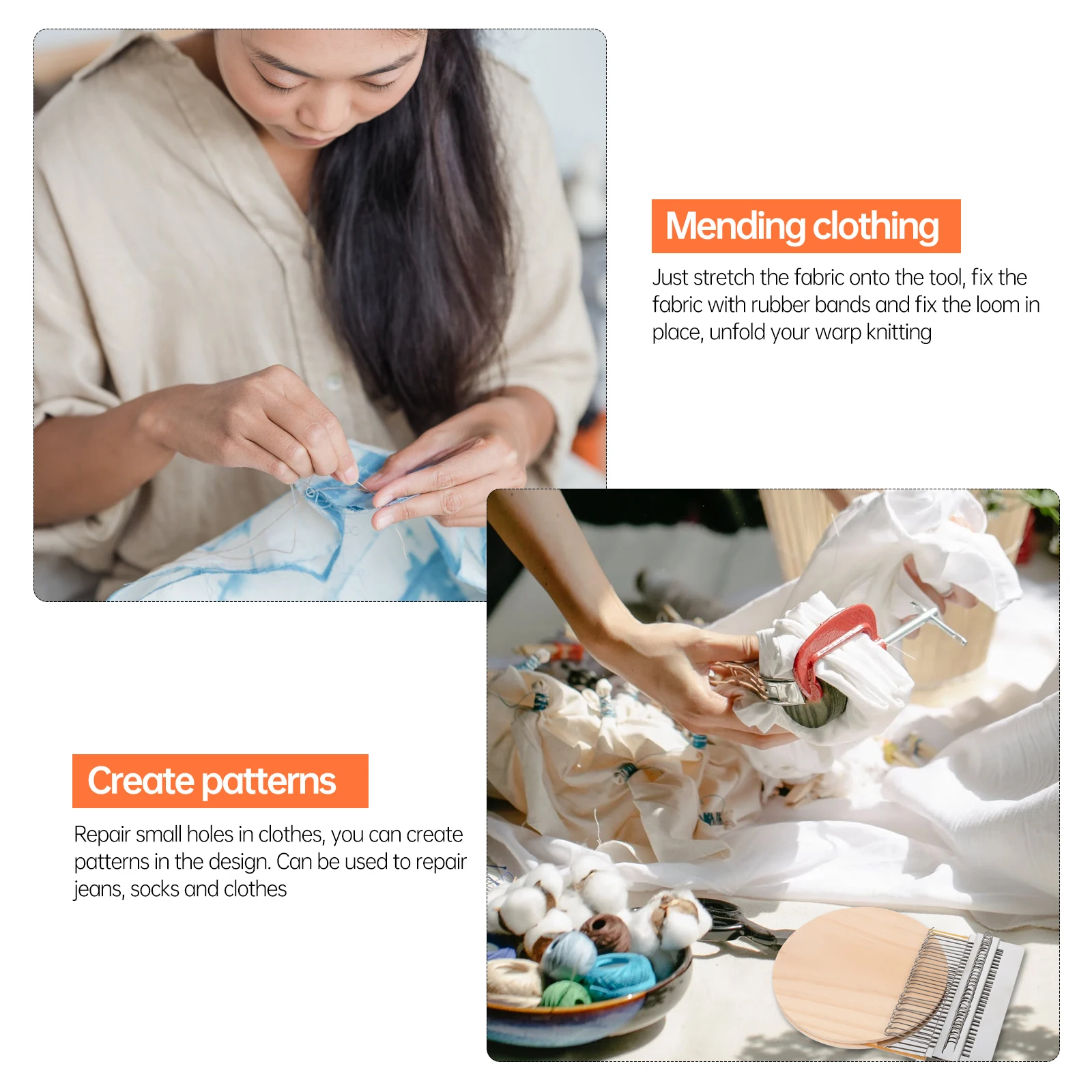 

Mini Wood Weaving Machine DIY Tapestry Knitting Tool Clothing Supplies Jeans Mending H made Wool Yarn Craft Hobby Toy