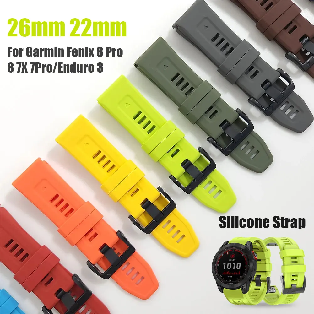 22/26 mm QuickFit Silikon-Uhrenarmband für Garmin Fenix 8 Pro 8 7X 7Pro/Enduro 3/Tactix 8 7/Instinct 2X/Forerunner 965 Uhrenarmband