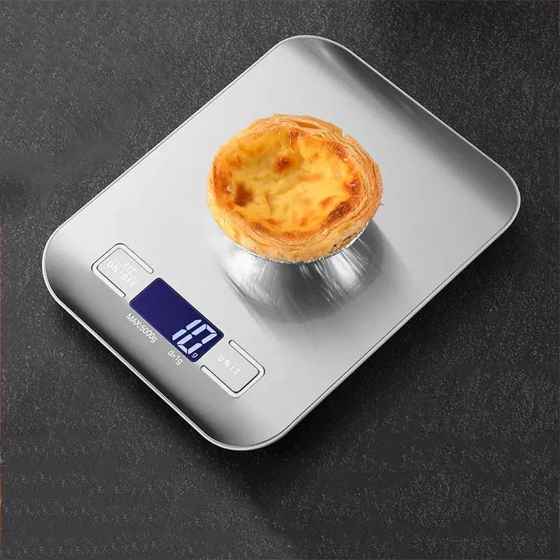 Rechargeable Stainless Steel Electronic Scales 5kg/10kg Kitchen Scales Home Jewelry Food Snacks Weighing Baking Tools